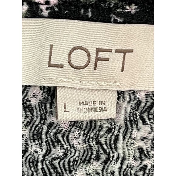 Loft Women's Blouse Size Large Black Long‎ Sleeve - Picture 5 of 6